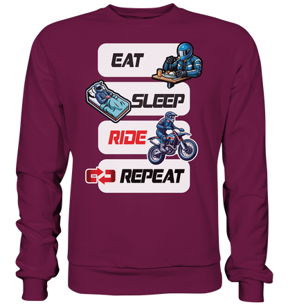 Eat Sleep Ride Repeat  - lustiger Biker Spruch Motocross - Premium Sweatshirt