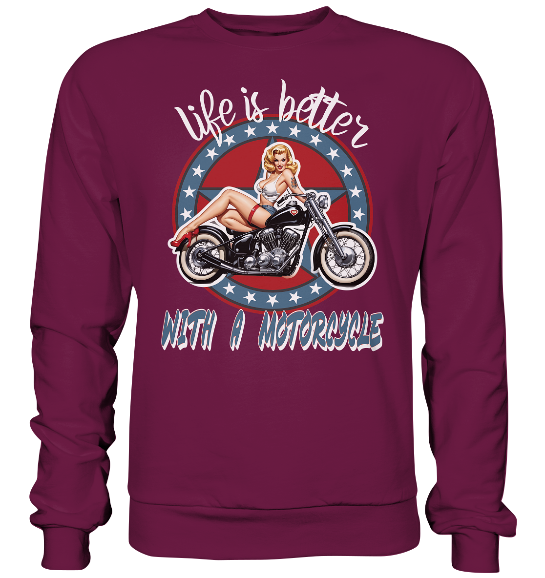 life is better with a motorcycle - Retro Design III - Premium Sweatshirt