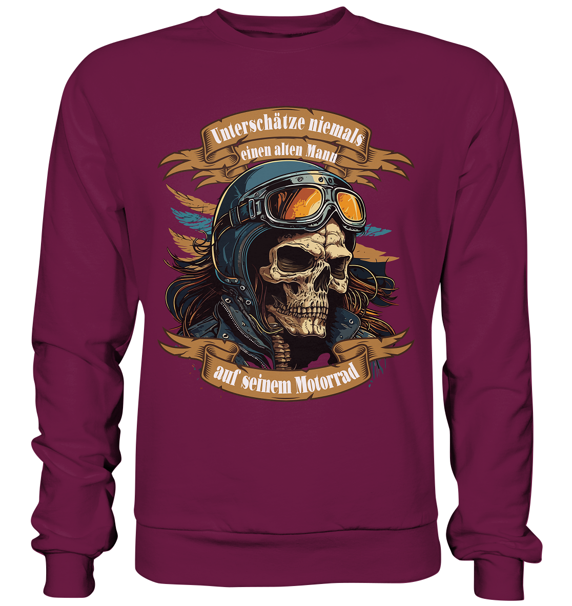 Unterschätze niemals einen alten Mann auf seinem Motorrad - Premium Sweatshirt