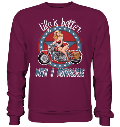 life is better with a motorcycle - Retro Design II - Premium Sweatshirt