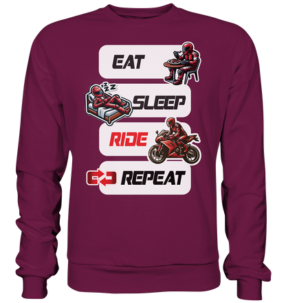 Eat Sleep Ride Repeat  - lustiger Biker Spruch - Premium Sweatshirt