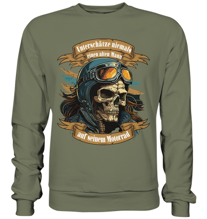 Unterschätze niemals einen alten Mann auf seinem Motorrad - Premium Sweatshirt