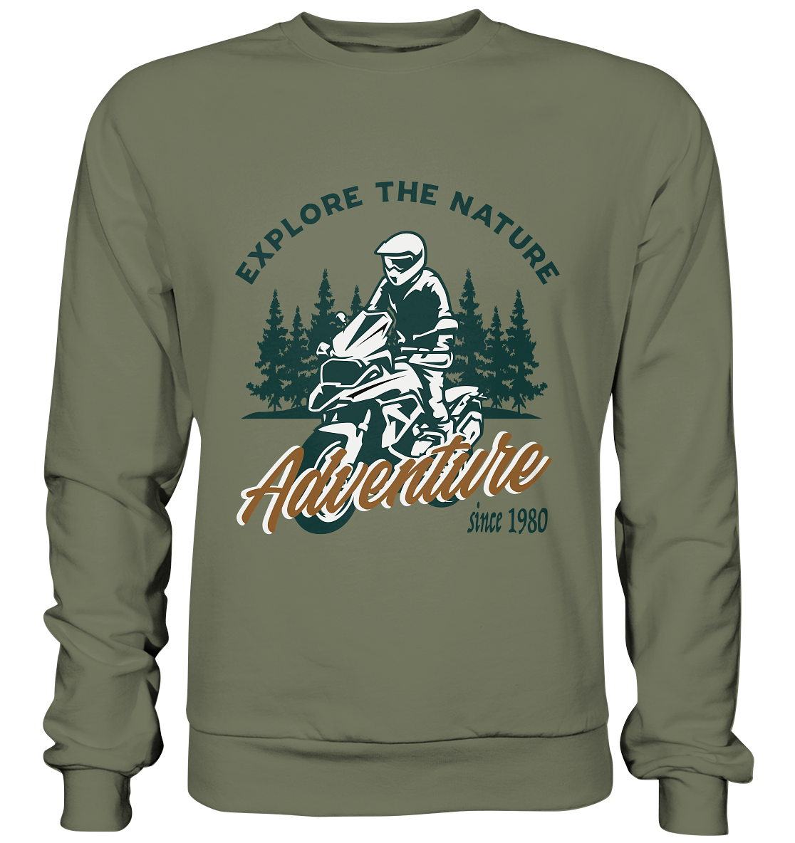 Explore the Nature - Adventure Bike 1980 - Premium Sweatshirt