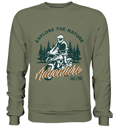 Explore the Nature - Adventure Bike 1980 - Premium Sweatshirt