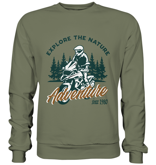 Explore the Nature - Adventure Bike 1980 - Premium Sweatshirt