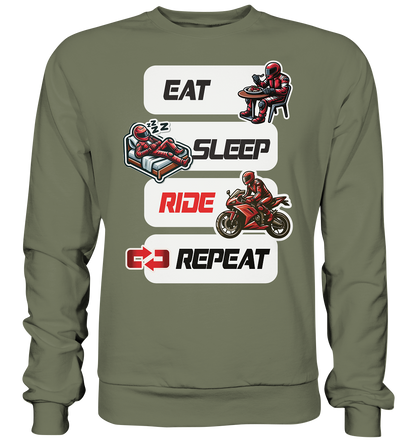 Eat Sleep Ride Repeat  - lustiger Biker Spruch - Premium Sweatshirt