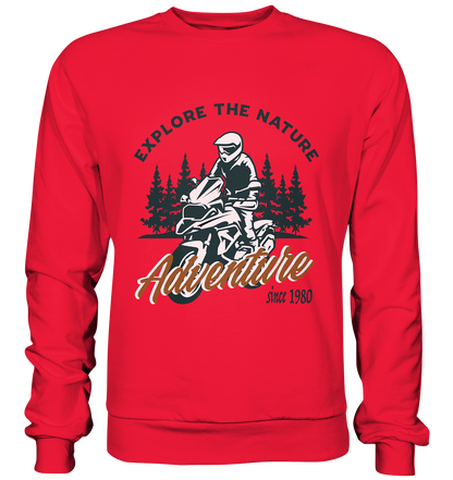 Explore the Nature - Adventure Bike 1980 - Premium Sweatshirt
