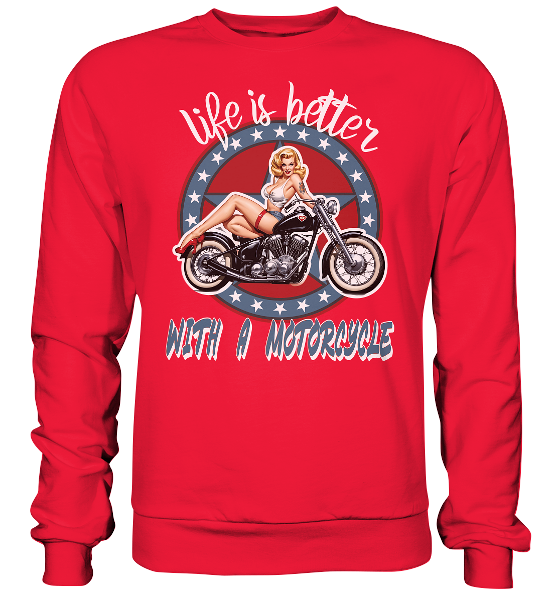 life is better with a motorcycle - Retro Design III - Premium Sweatshirt