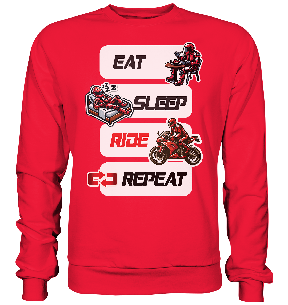Eat Sleep Ride Repeat  - lustiger Biker Spruch - Premium Sweatshirt