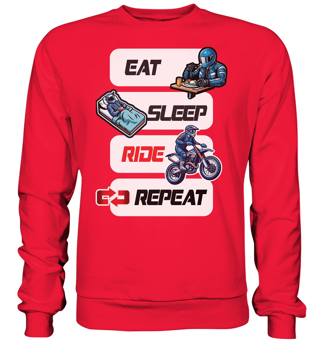 Eat Sleep Ride Repeat  - lustiger Biker Spruch Motocross - Premium Sweatshirt