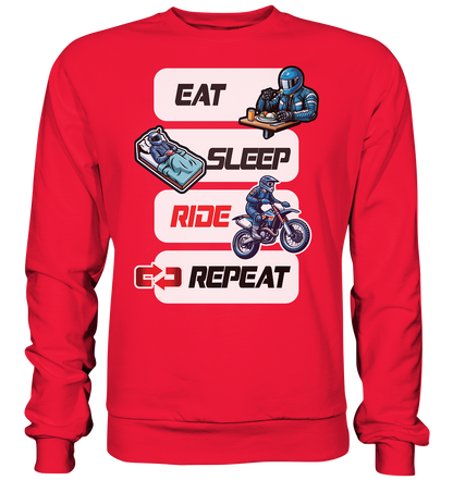Eat Sleep Ride Repeat  - lustiger Biker Spruch Motocross - Premium Sweatshirt