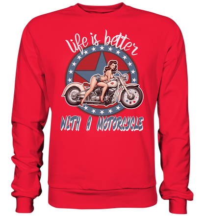 life is better with a motorcycle - Retro Design I - Premium Sweatshirt