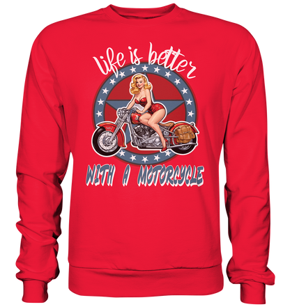 life is better with a motorcycle - Retro Design II - Premium Sweatshirt