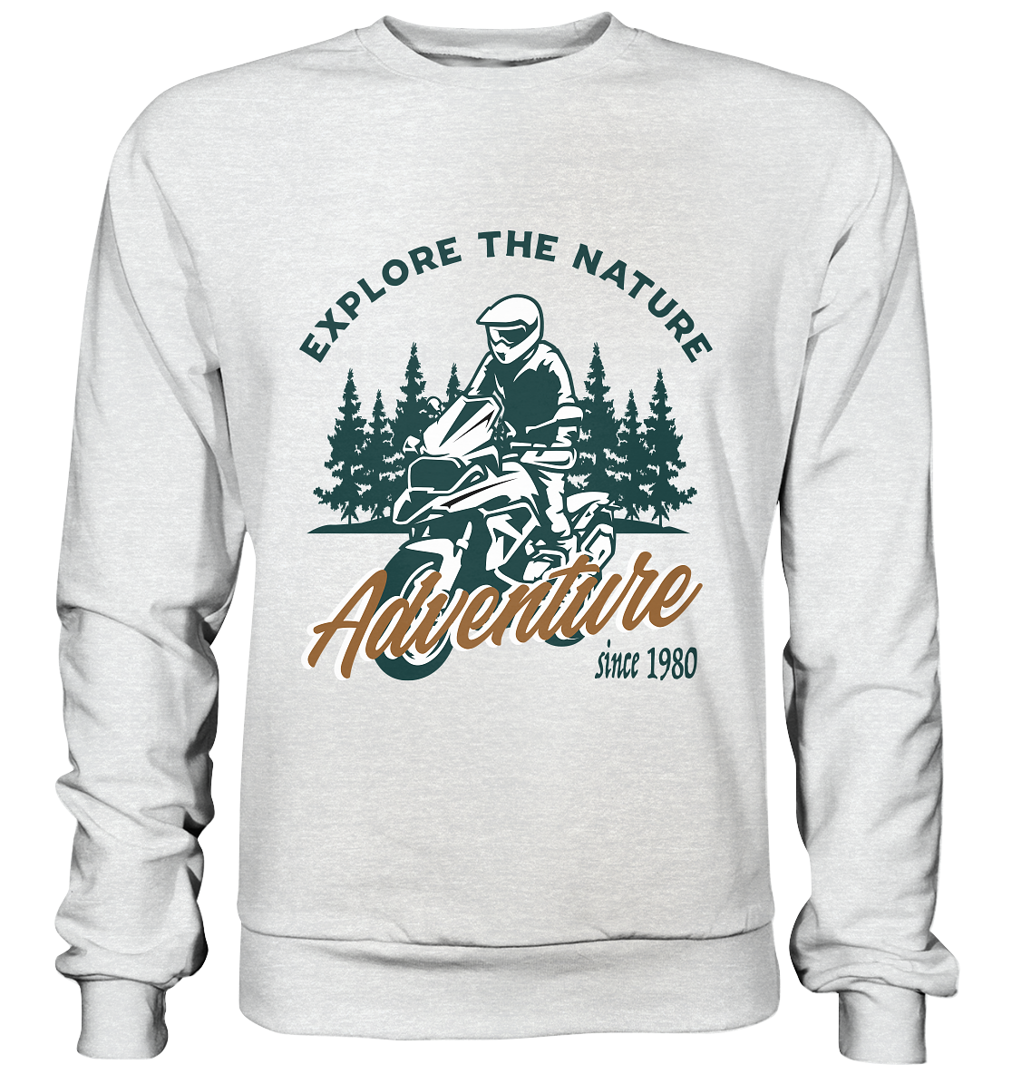 Explore the Nature - Adventure Bike 1980 - Premium Sweatshirt