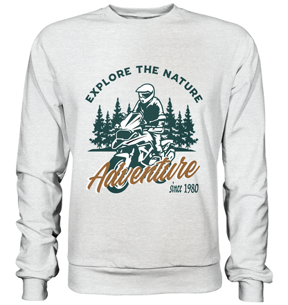 Explore the Nature - Adventure Bike 1980 - Premium Sweatshirt