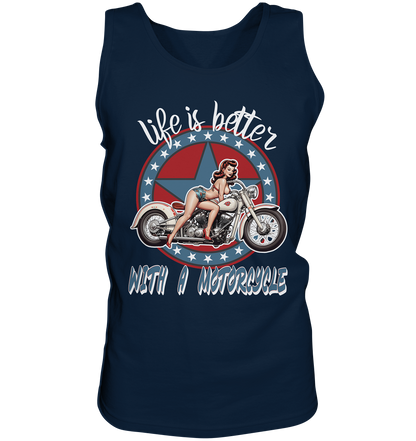 life is better with a motorcycle - Retro Design I - Herrn Tank-Top