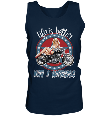 life is better with a motorcycle - Retro Design III - Herrn Tank-Top