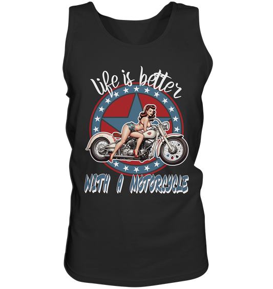 life is better with a motorcycle - Retro Design I - Herrn Tank-Top