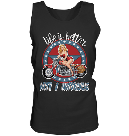 life is better with a motorcycle - Retro Design II - Herrn Tank-Top