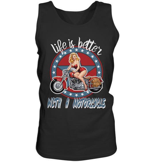 life is better with a motorcycle - Retro Design II - Herrn Tank-Top