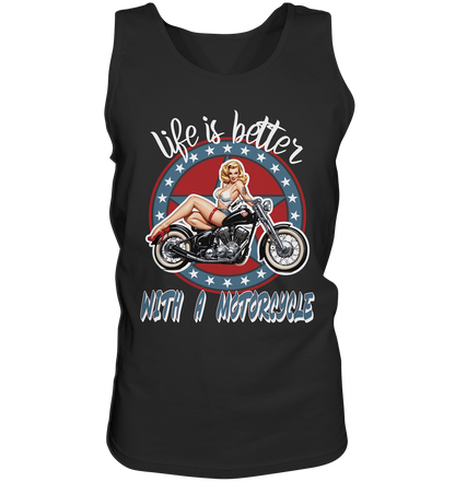 life is better with a motorcycle - Retro Design III - Herrn Tank-Top
