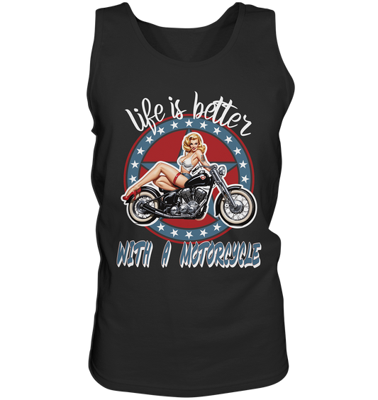 life is better with a motorcycle - Retro Design III - Herrn Tank-Top