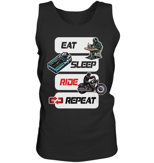 Eat Sleep Ride Repeat  - lustiger Biker Spruch Chopper - Herrn Tank-Top
