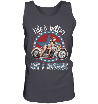 life is better with a motorcycle - Retro Design I - Herrn Tank-Top