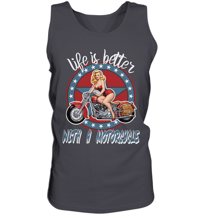 life is better with a motorcycle - Retro Design II - Herrn Tank-Top