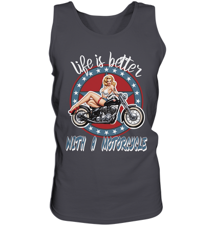 life is better with a motorcycle - Retro Design III - Herrn Tank-Top