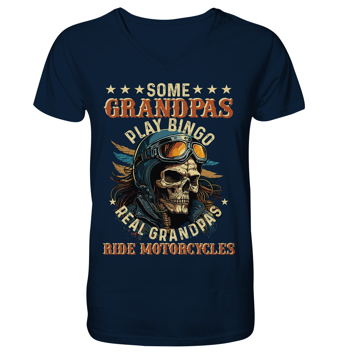 Echte Opas fahren Motorrad - Herrn V-Neck Shirt