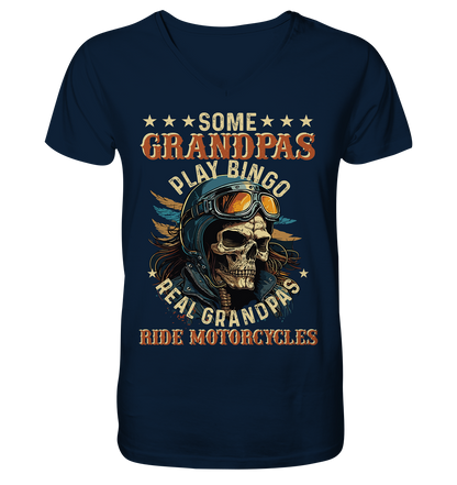 Echte Opas fahren Motorrad - Herrn V-Neck Shirt