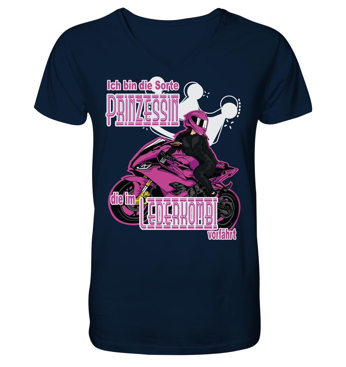 Frauenpower - Prinzessin mit Helm  - Herrn V-Neck Shirt