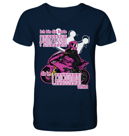 Frauenpower - Prinzessin mit Helm  - Herrn V-Neck Shirt