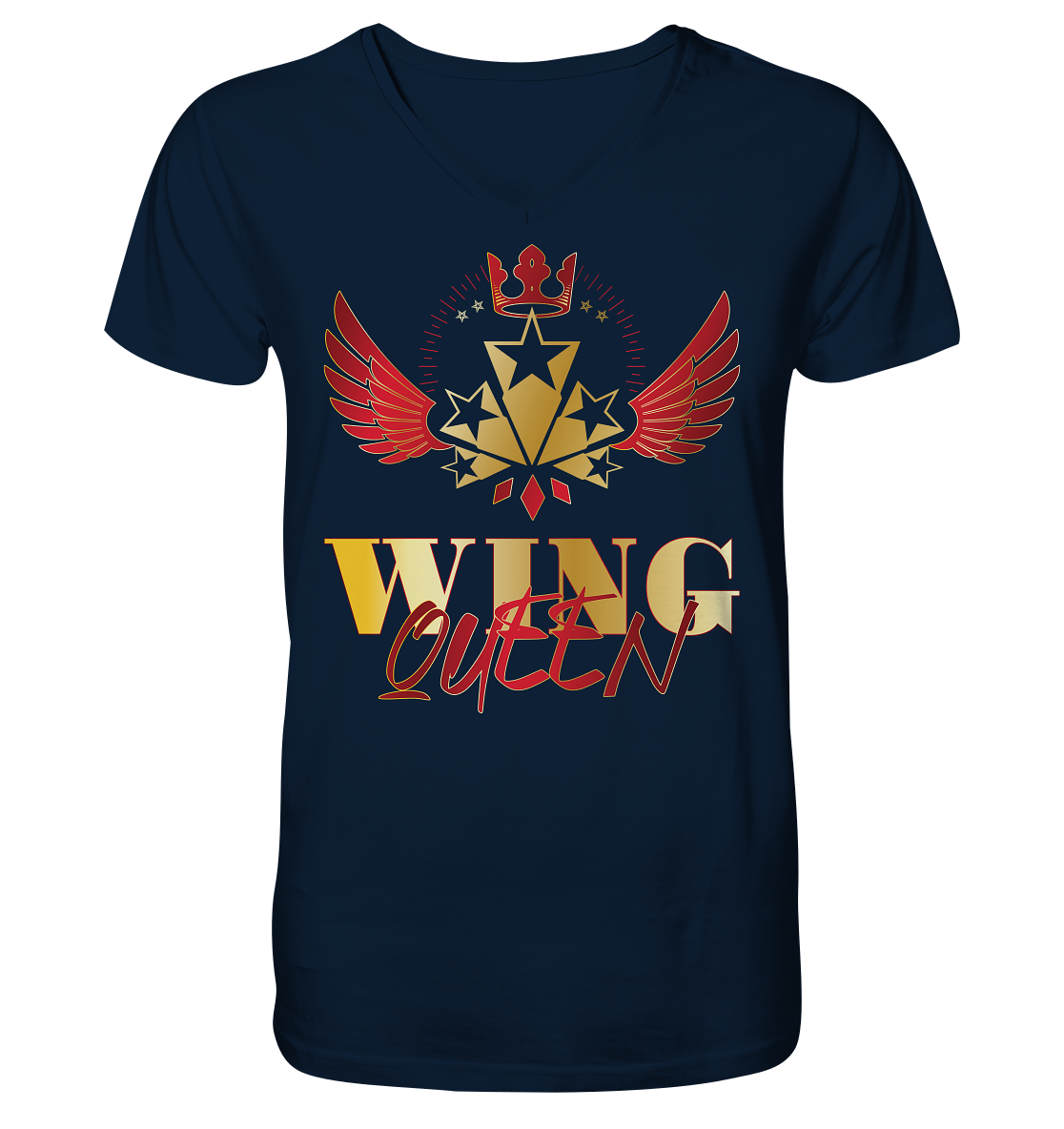 Goldwing - Wing Queen rot/gold - Herrn V-Neck Shirt