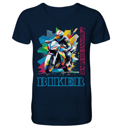 Biker aus Leidenschaft - Abstrakt  - Herrn V-Neck Shirt