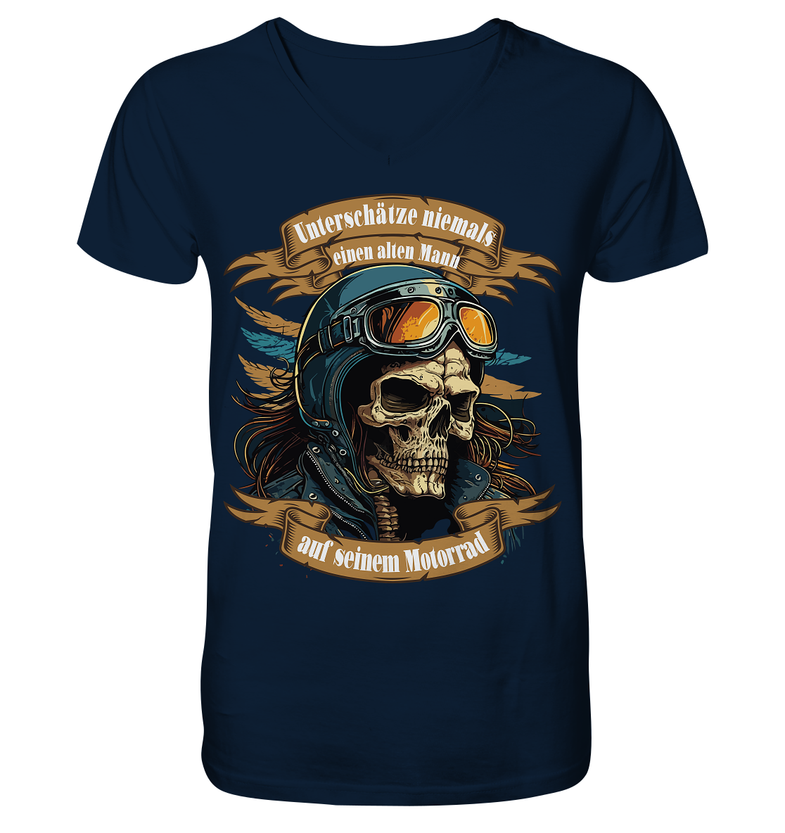 Unterschätze niemals einen alten Mann auf seinem Motorrad - Herrn V-Neck Shirt
