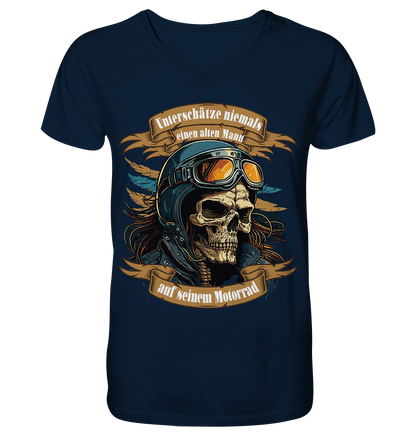 Unterschätze niemals einen alten Mann auf seinem Motorrad - Herrn V-Neck Shirt