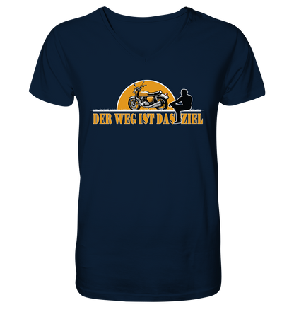 Der Weg ist das Ziel - Spruch für Biker - Herrn V-Neck Shirt