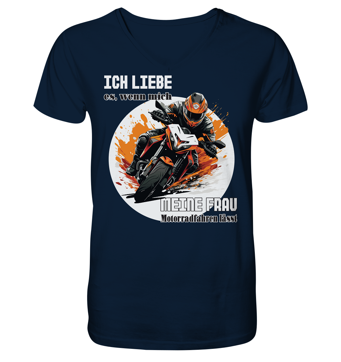 Ich liebe meine Frau - lustiger Biker Spruch  - Herrn V-Neck Shirt