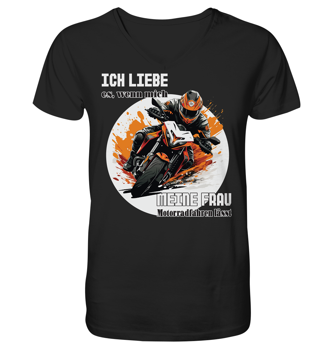 Ich liebe meine Frau - lustiger Biker Spruch  - Herrn V-Neck Shirt