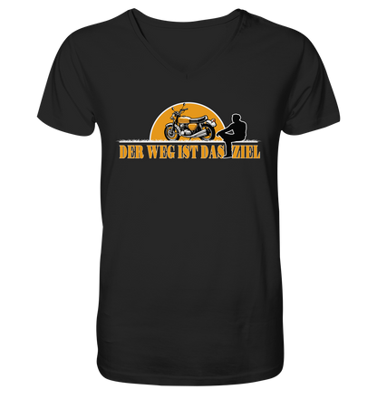 Der Weg ist das Ziel - Spruch für Biker - Herrn V-Neck Shirt
