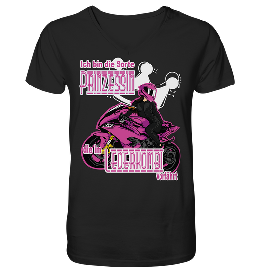 Frauenpower - Prinzessin mit Helm  - Herrn V-Neck Shirt