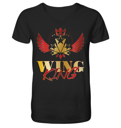Goldwing - Wing King rot/gold - Herrn V-Neck Shirt