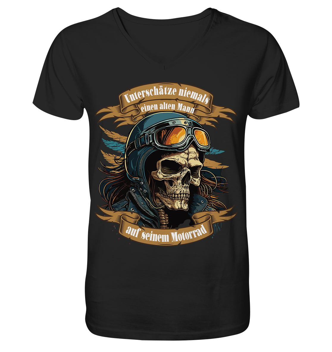 Unterschätze niemals einen alten Mann auf seinem Motorrad - Herrn V-Neck Shirt