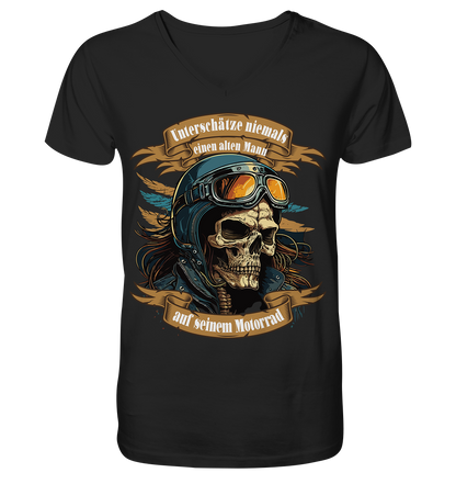 Unterschätze niemals einen alten Mann auf seinem Motorrad - Herrn V-Neck Shirt