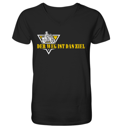 Der Weg ist das Ziel - Spruch für Biker - Herrn V-Neck Shirt