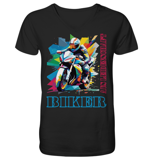 Biker aus Leidenschaft - Abstrakt  - Herrn V-Neck Shirt