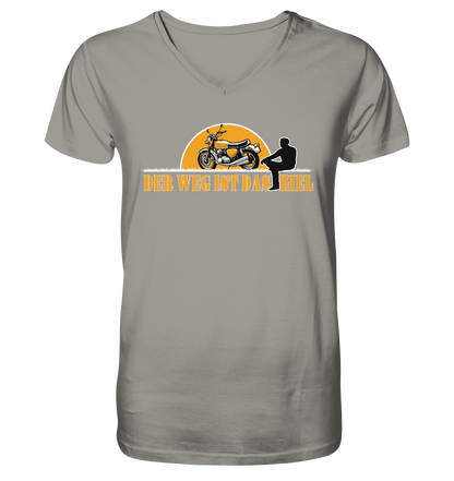 Der Weg ist das Ziel - Spruch für Biker - Herrn V-Neck Shirt