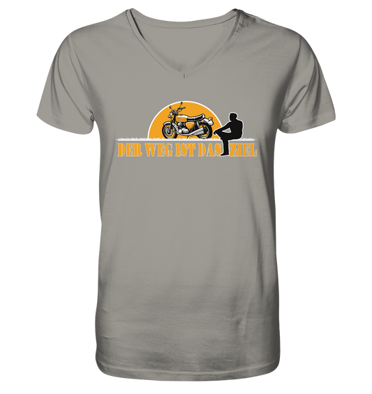 Der Weg ist das Ziel - Spruch für Biker - Herrn V-Neck Shirt